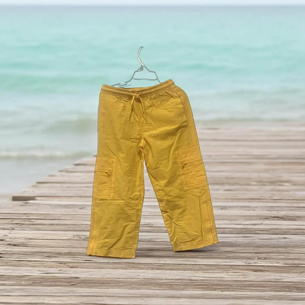 Gymboree NWT Boys Yellow Zipper Front Pocket Jogger Pants Size 7